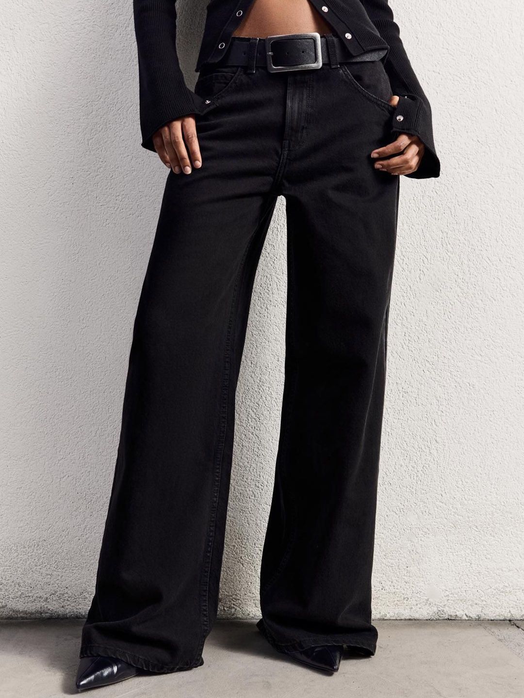 Pure Cotton Wide-Leg Jeans