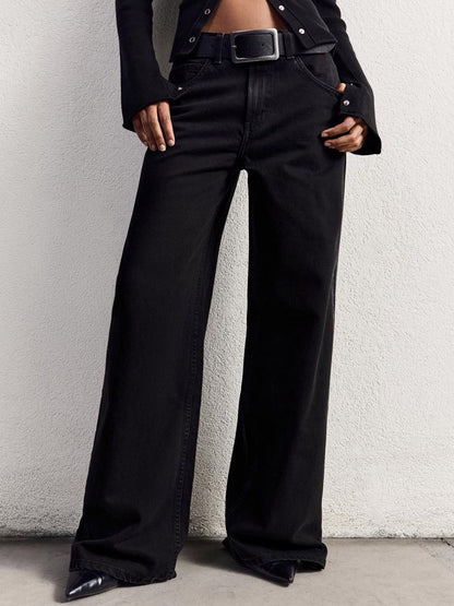 Pure Cotton Wide-Leg Jeans