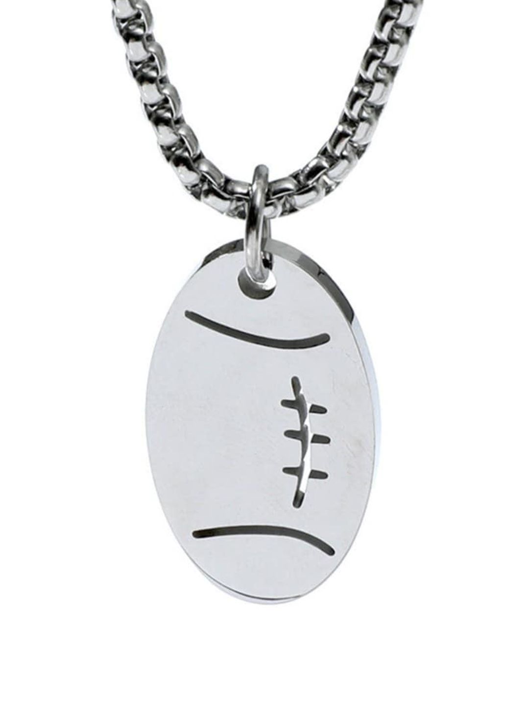 SALTY Men Silver-Plated Rugby Silver Chain with Pendant