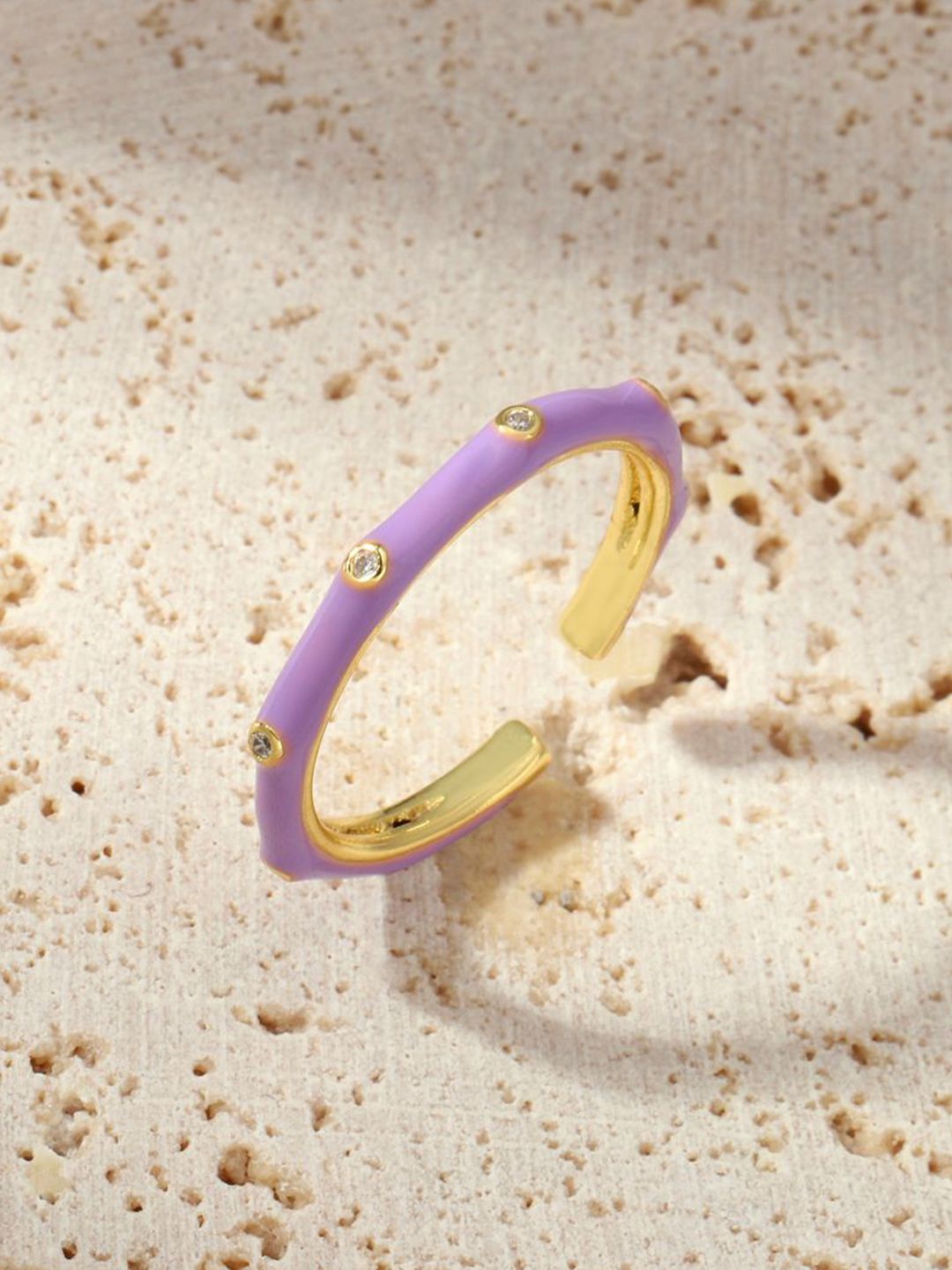 SALTY Stone-Studded Adjustable Finger Ring