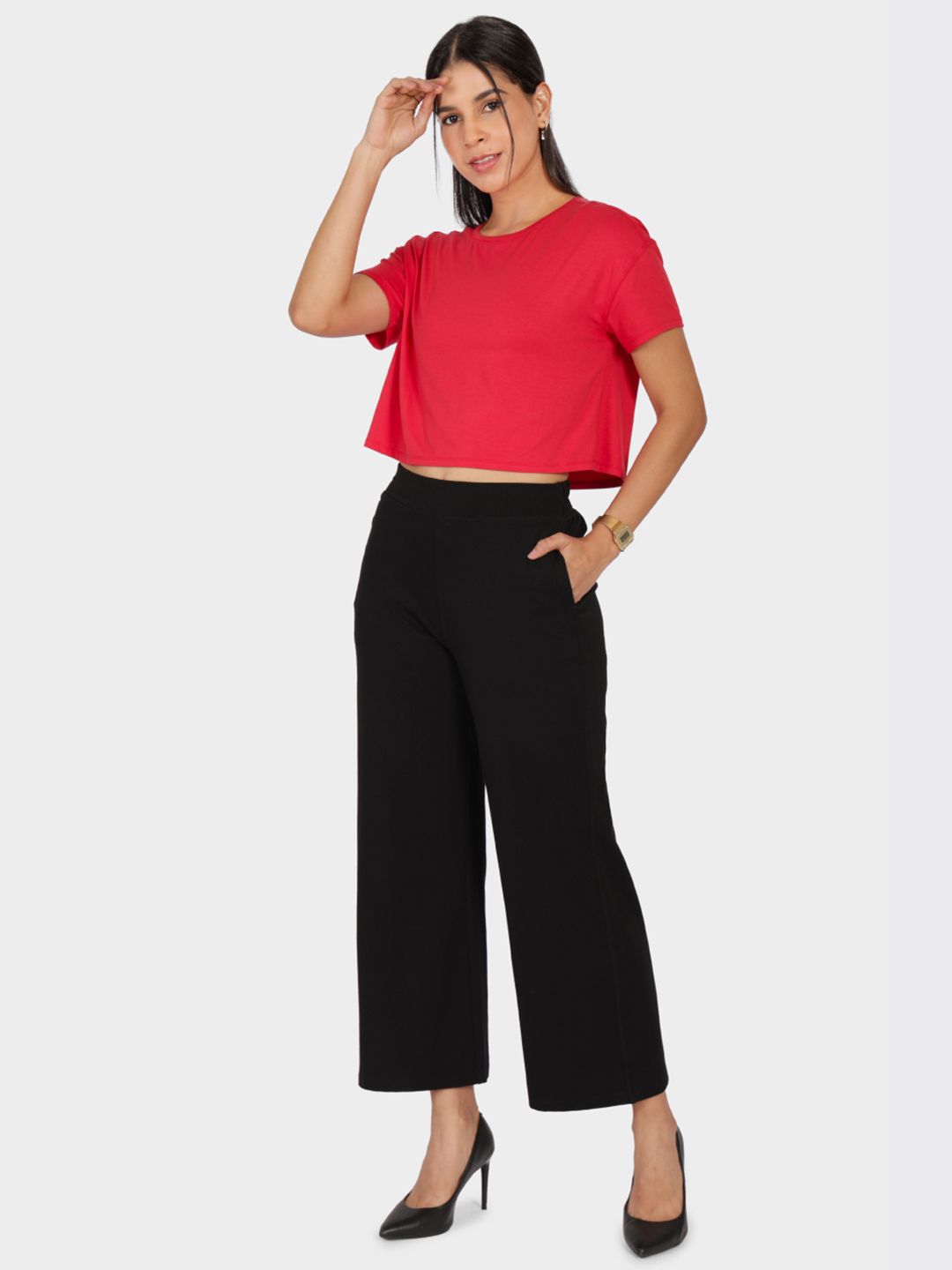 Women AM PM Cotton Wide Leg Pants -Regular