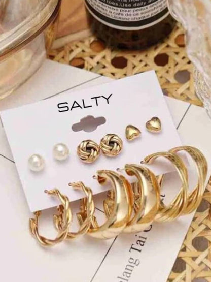 SALTY Set Of 6 Studs Earrings