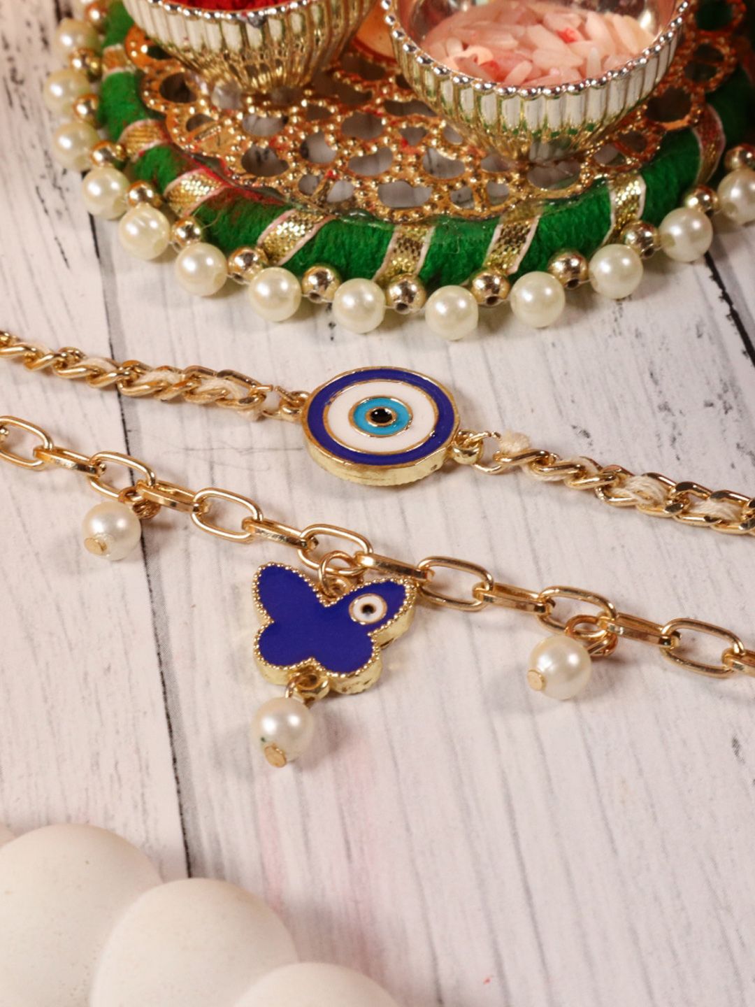 SALTY Set Of 2 Evil Eye Beaded Rakhi