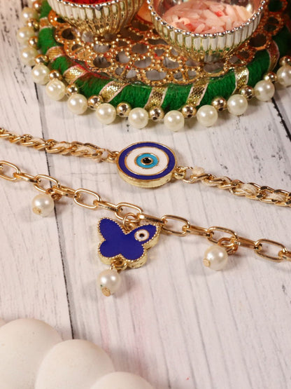 SALTY Set Of 2 Evil Eye Beaded Rakhi
