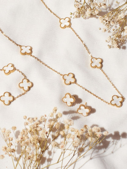 SALTY Clover Necklace With Earrings & Bracelet