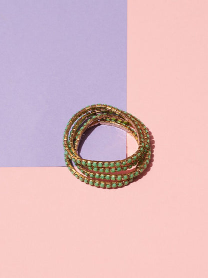 SALTY Set Of 4 Gold-Plated Bangle-Style Bracelets