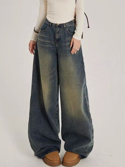 Women Baggy Fit Mid-Rise Medium Fade Jeans