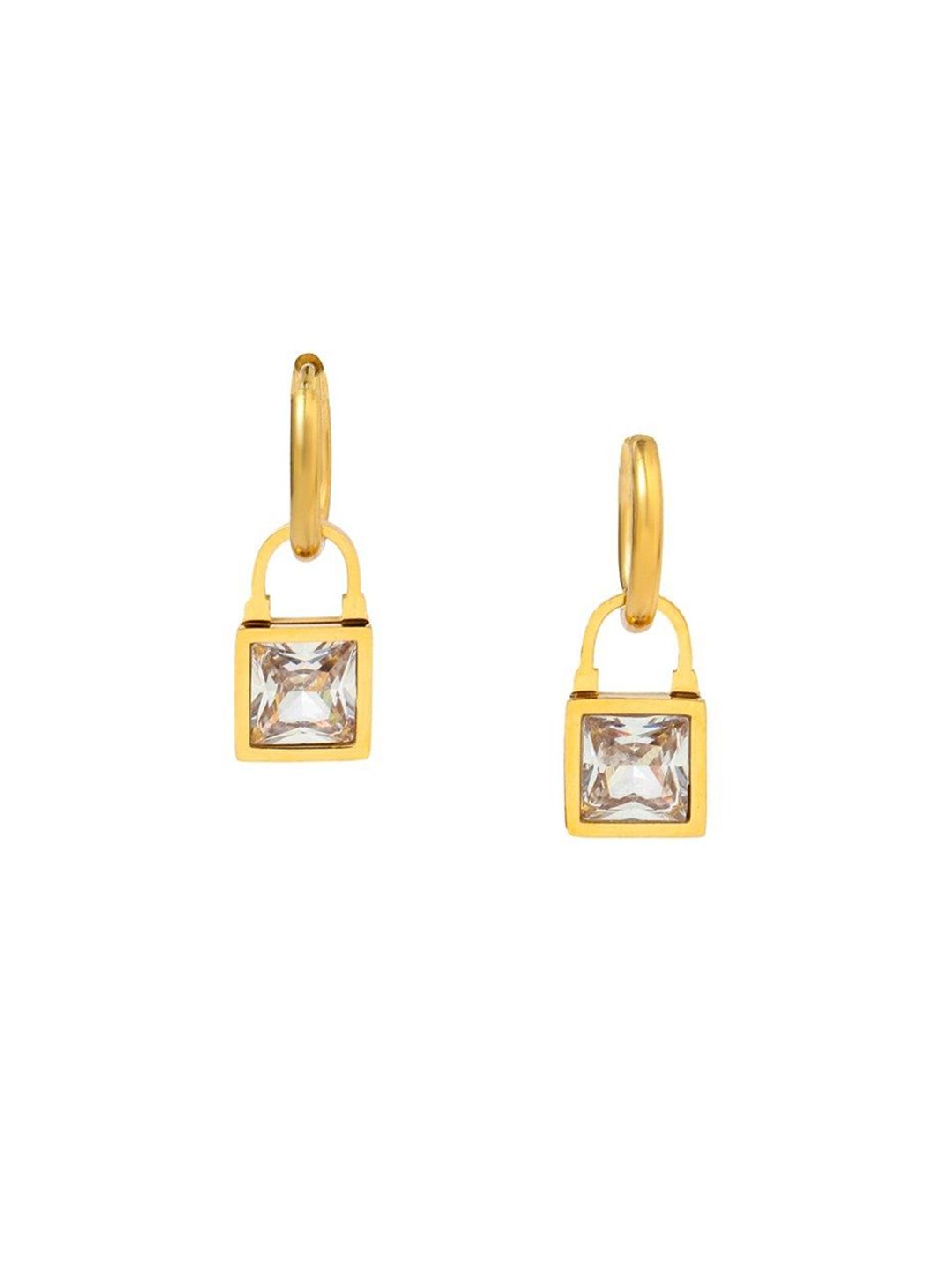 SALTY Rhapsodic Stainless Steel Contemporary Half Hoop Earrings
