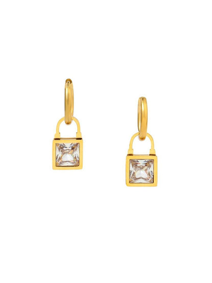 SALTY Rhapsodic Stainless Steel Contemporary Half Hoop Earrings