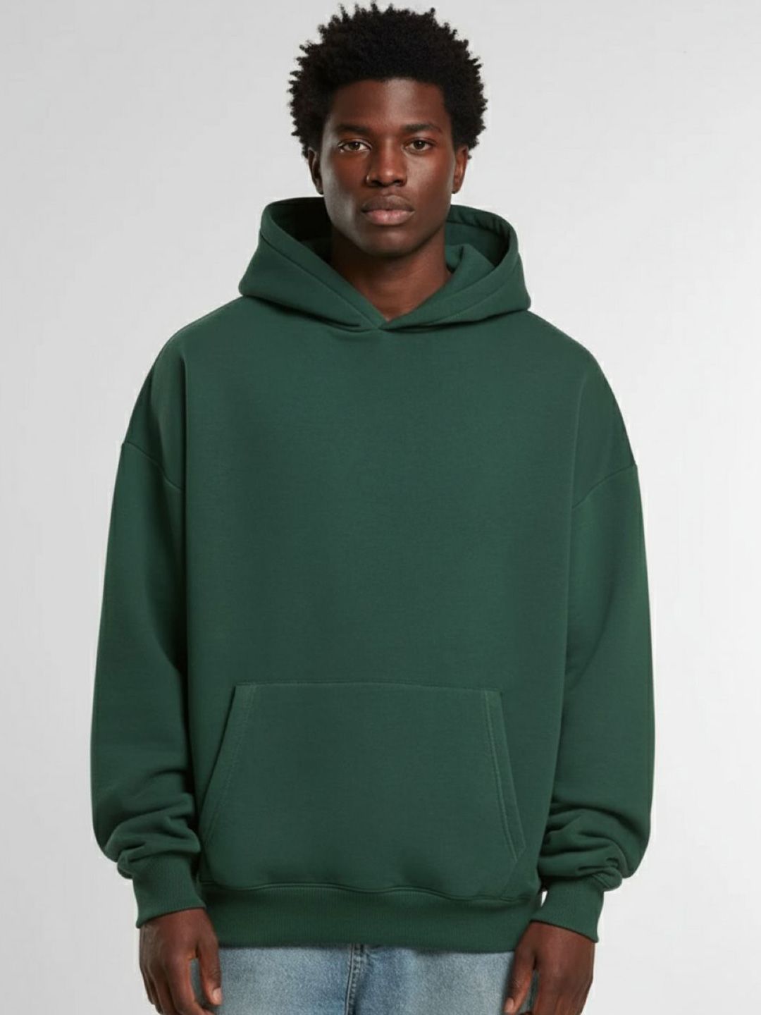 Men Solid Hooded Cotton Sweatshirt