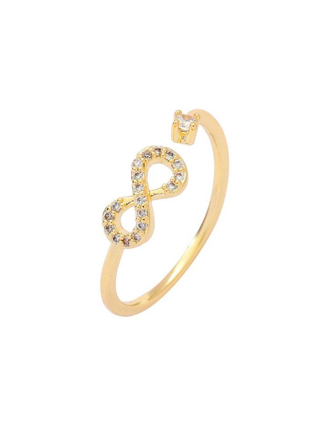 SALTY Beyond Infinity Golden Ring For Women & Girls Stylish Adjustable Finger Ring
