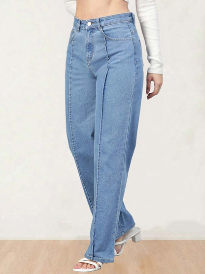Women Straight Fit High-Rise Stretchable Jeans
