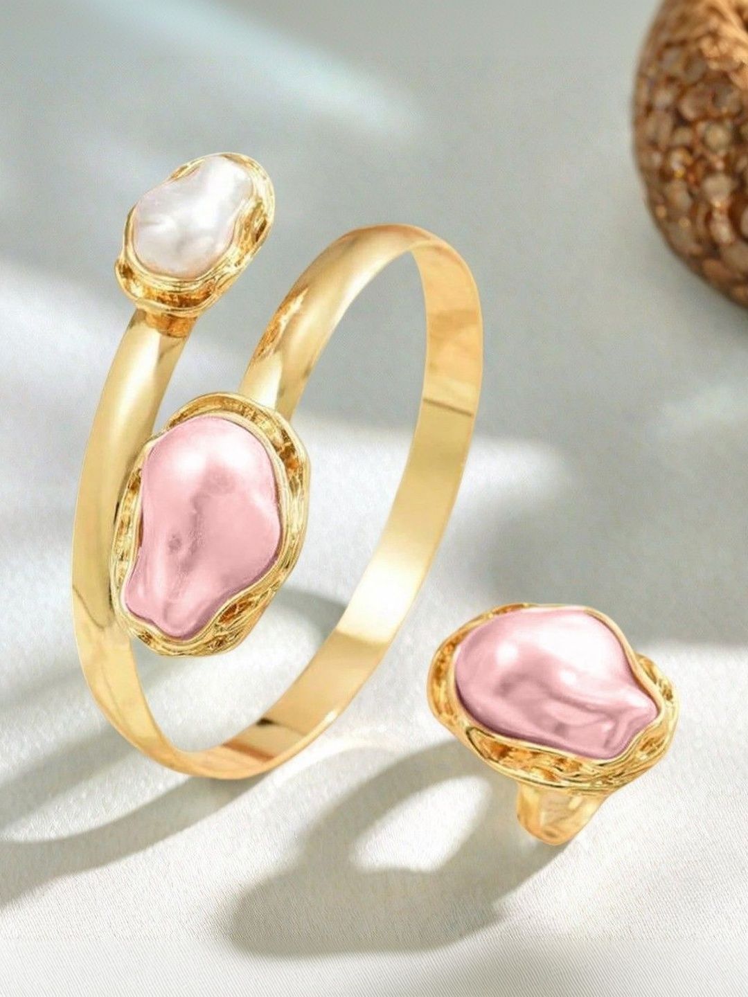 Gold-Plated Stone Studded Jewellery Set