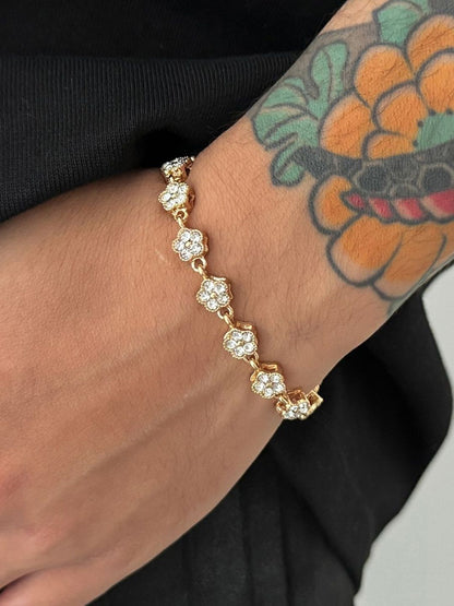 Men Handcrafted Gold-Plated Charm Bracelet