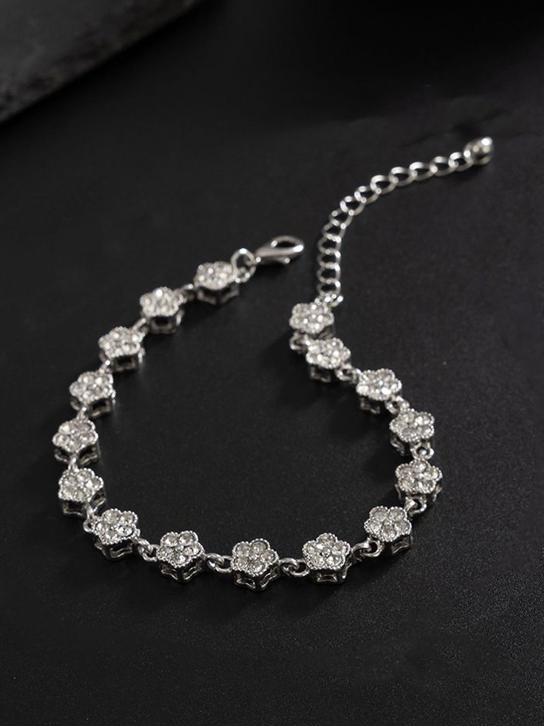 Men Handcrafted Silver-Plated Charm Bracelet
