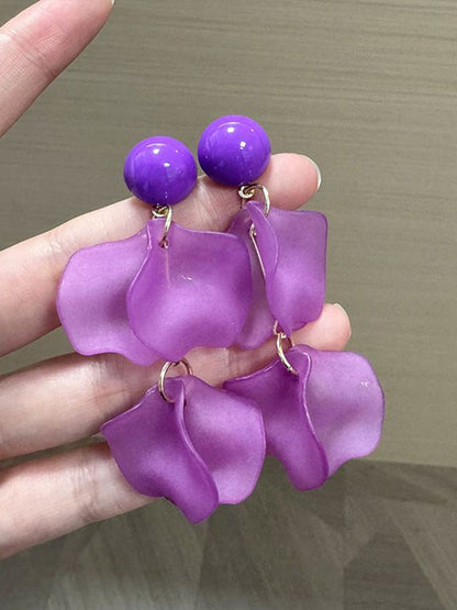 Artificial Beads Beaded Leaf Shaped Drop Earrings