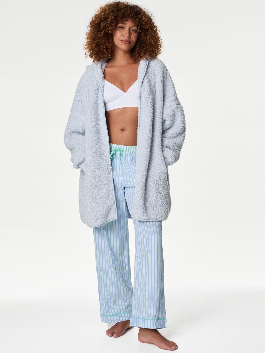 Teddy Fleece Hooded Lounge Cardigan