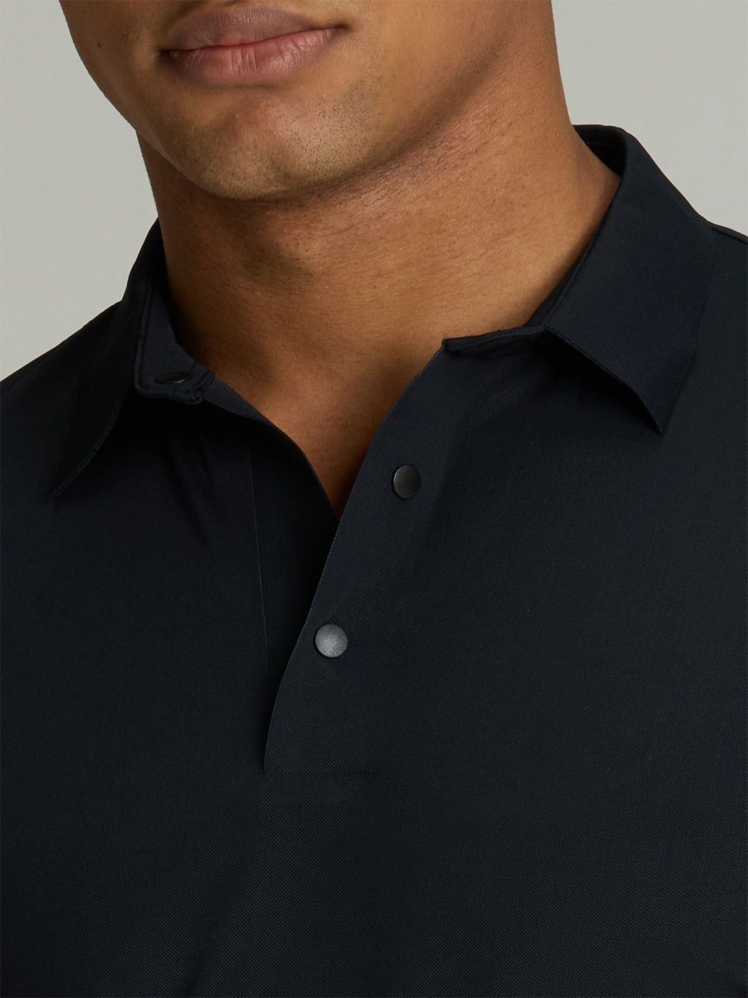 Black Mens Bonded Polo T-shirt