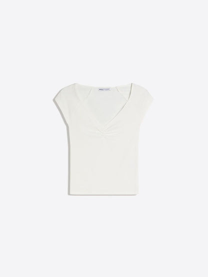 Gathered short sleeve T-shirt