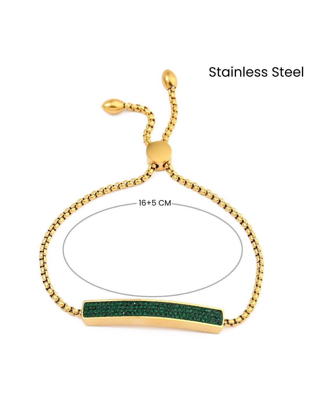 SALTY Stainless Steel Stone-Stuuded Midnight Enamel Wraparound Bracelet