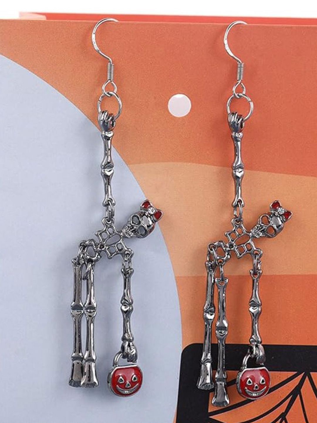 SALTY Pack of 2 Women Pumpkin & Bones Earrings