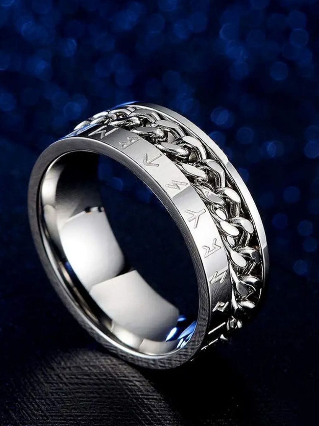 SALTY Men Stainless Steel Arne Link-Chain Finger Ring