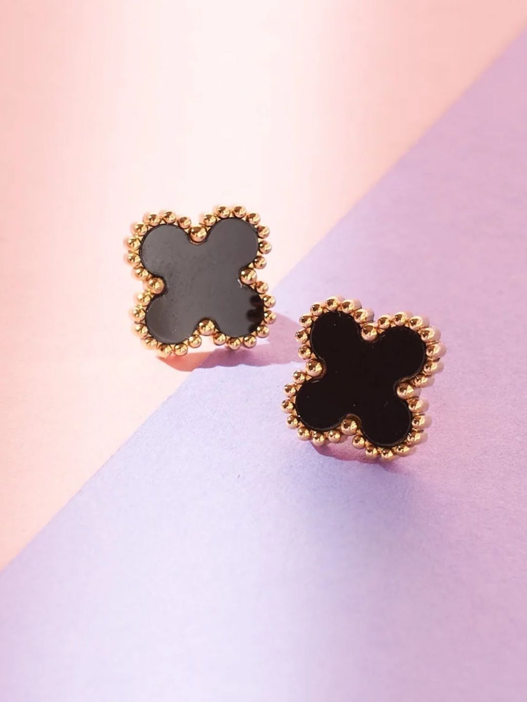 SALTY Stainless Steel Night Clover Detail Jewellery Set