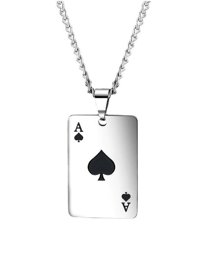 SALTY Stainless Steel Maverick Ace Pendant with Chain