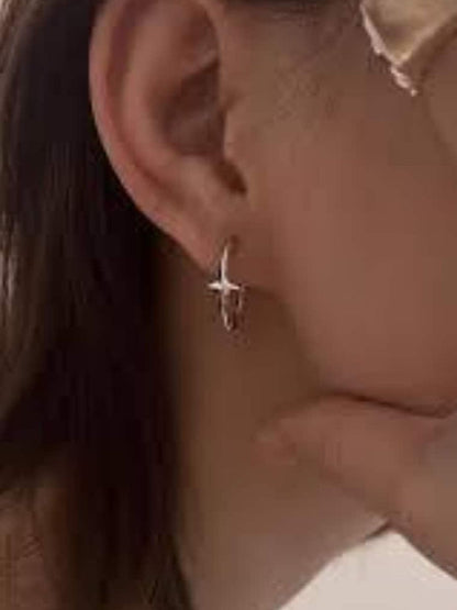 SALTY Silver-Plated Circular Hoop Earrings