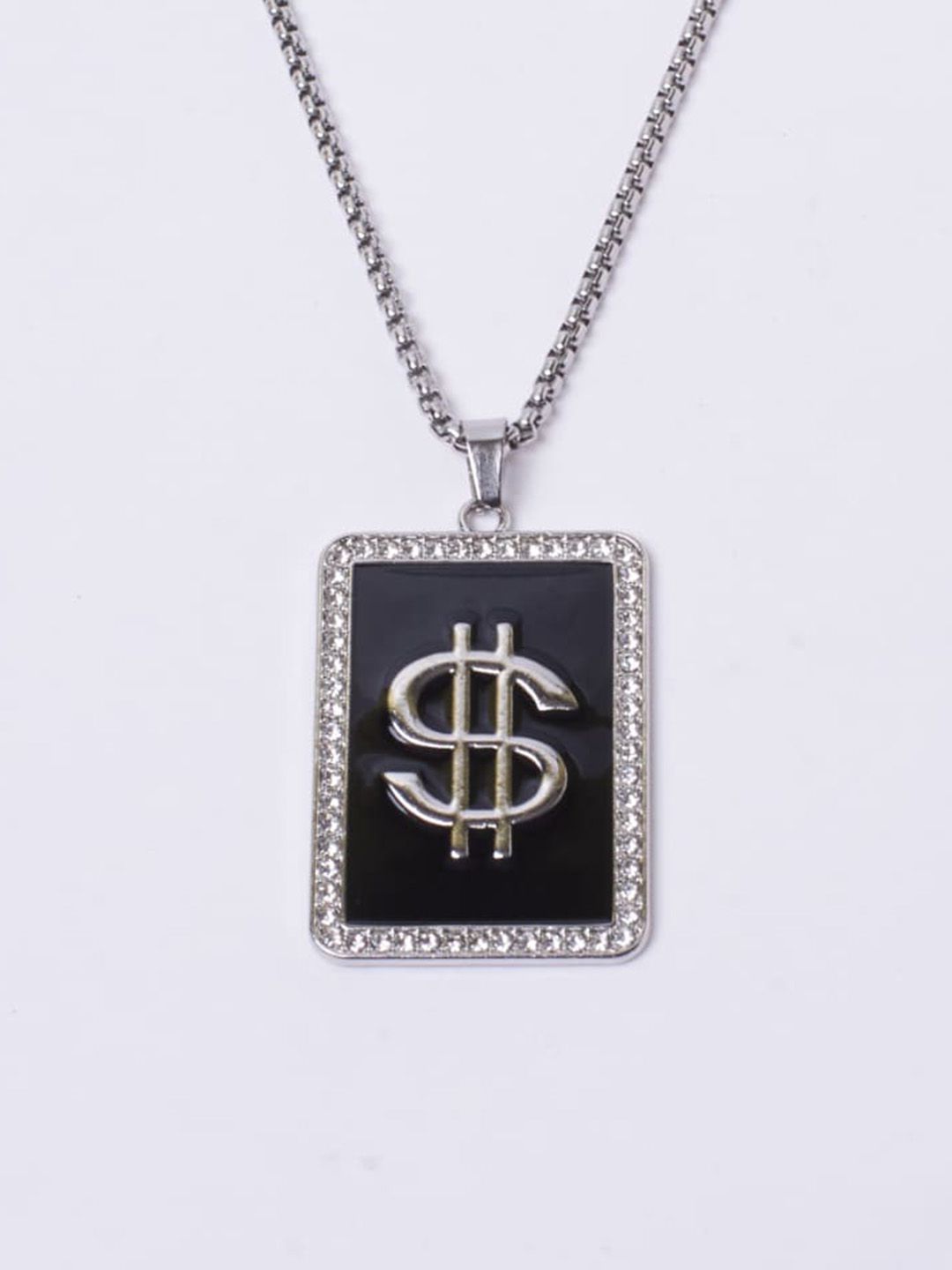 SALTY Stainless Steel Square Pendant With Chain