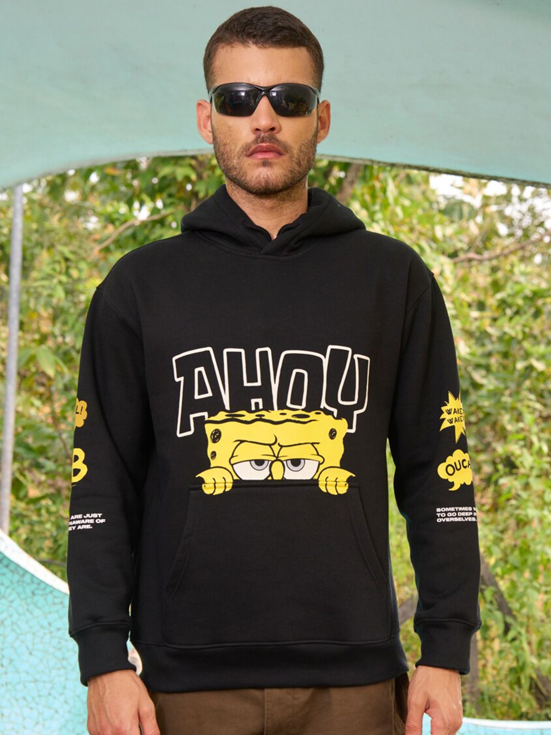 Sponge Bob Printed Hooded Long Sleeves Pullover