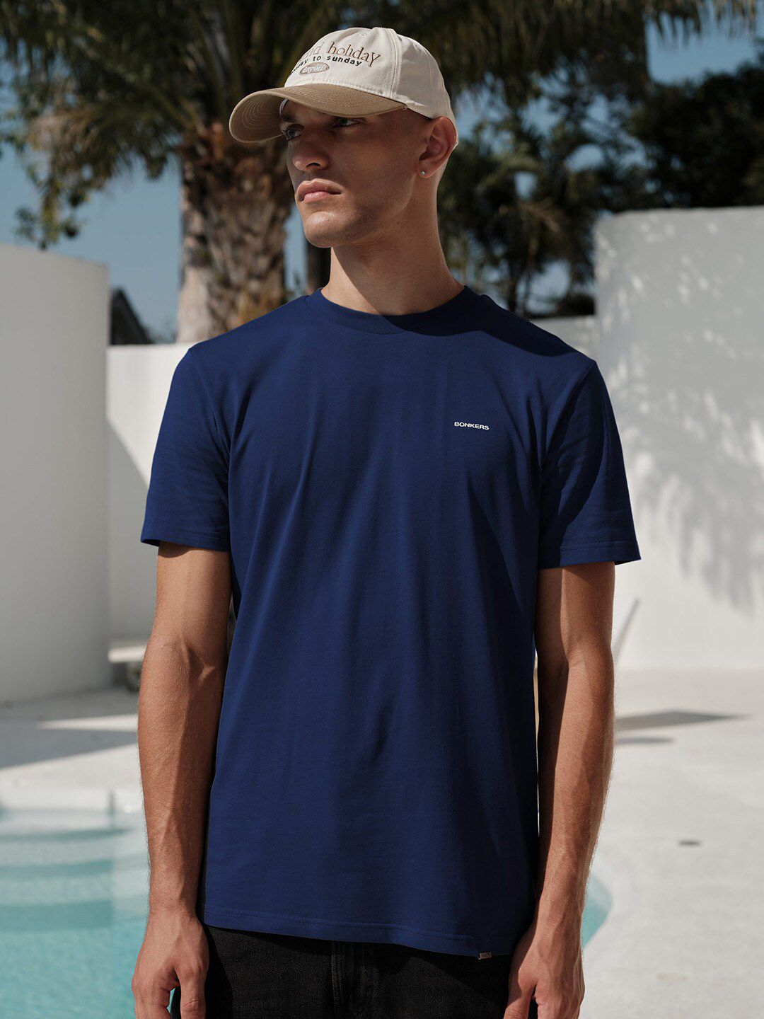 Men Pure Cotton Round Neck Supima Relaxed Fit T-shirt