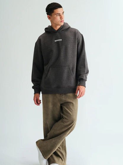 Men Signature Dark Grey Melange Hoodie