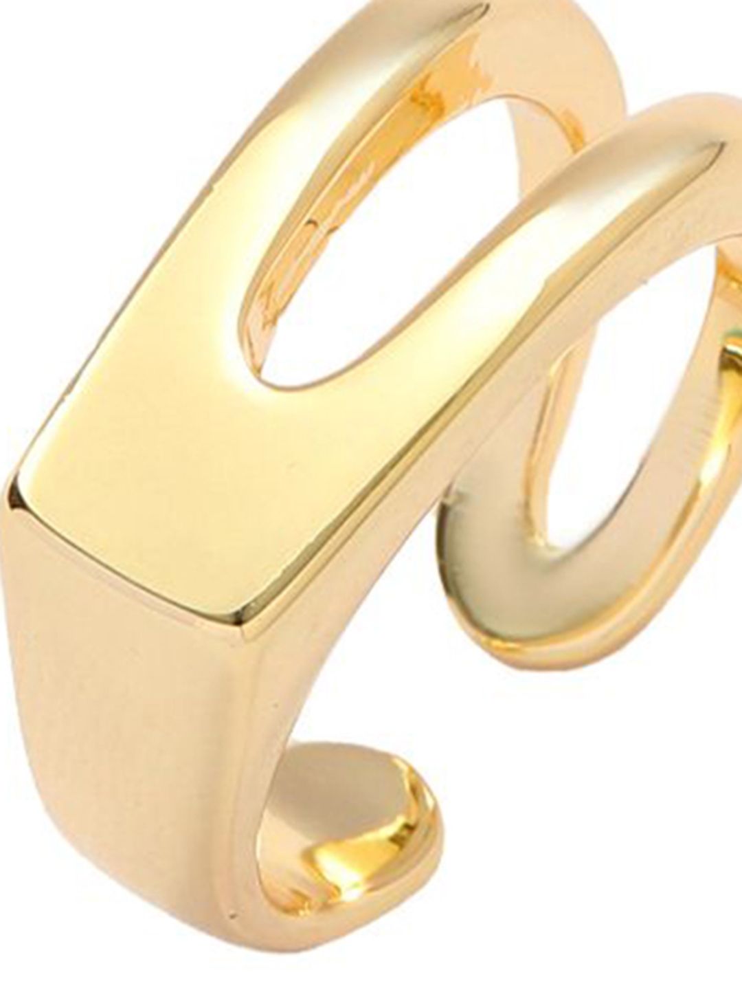 SALTY Women & Girls Stylish Adjustable Golden Signet Finger Ring