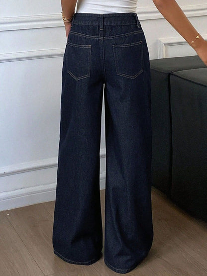 Women Wide Leg High-Rise Stretchable Jeans