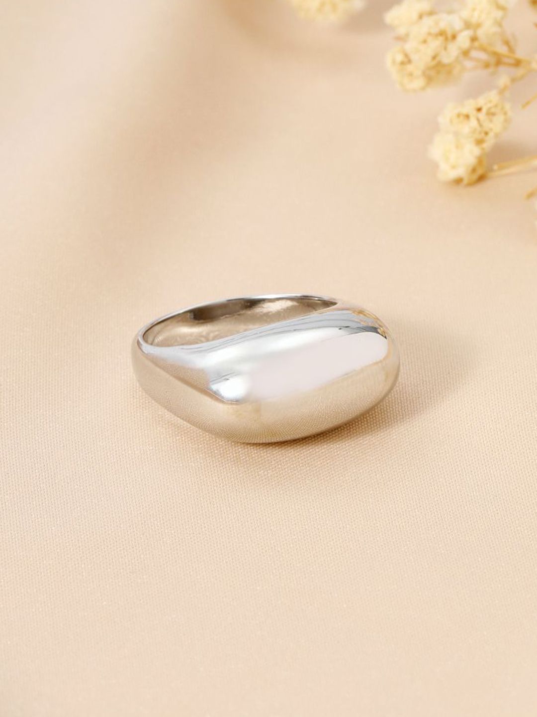 SALTY Silver Plated Stackable Ring for Women & Girls Stylish Adjustable Finger Ring