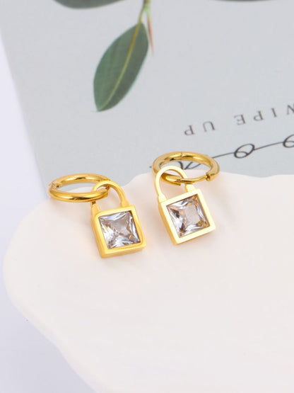 SALTY Rhapsodic Stainless Steel Contemporary Half Hoop Earrings