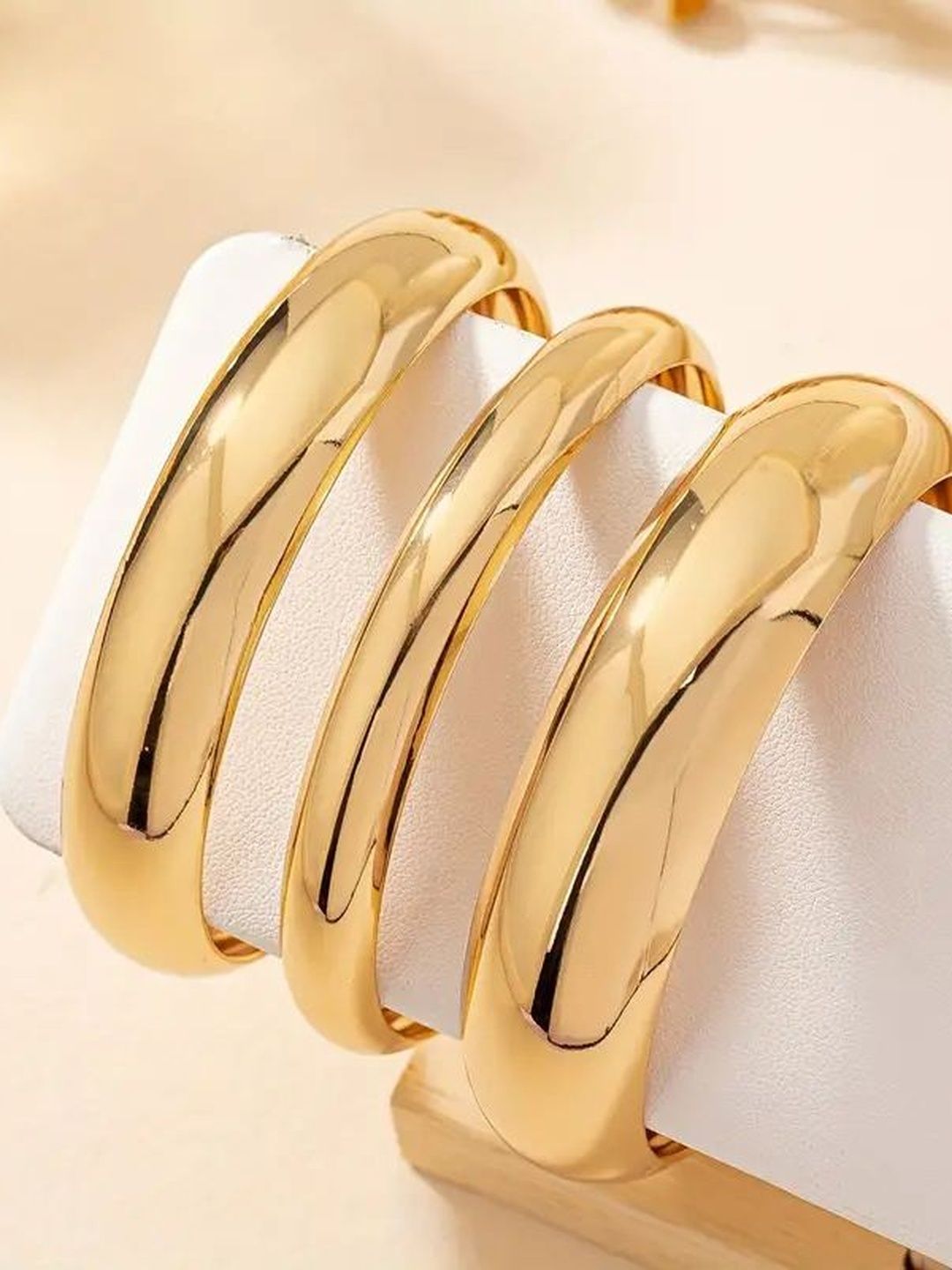 Women 3 Gold-Plated Kada Bracelet