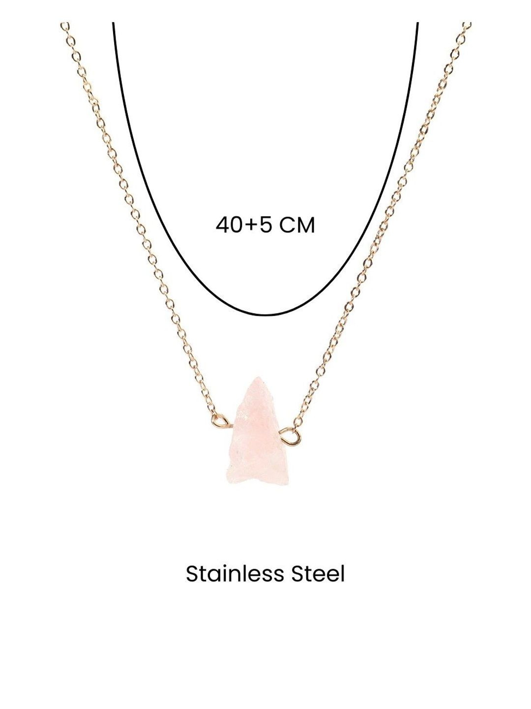 SALTY Stainless Steel Artificial Stones and Beads Necklace