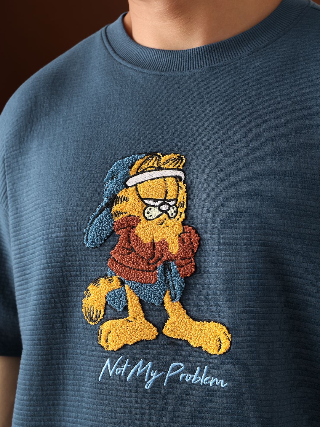 Men Oversized Ottoman Teal Tshirts