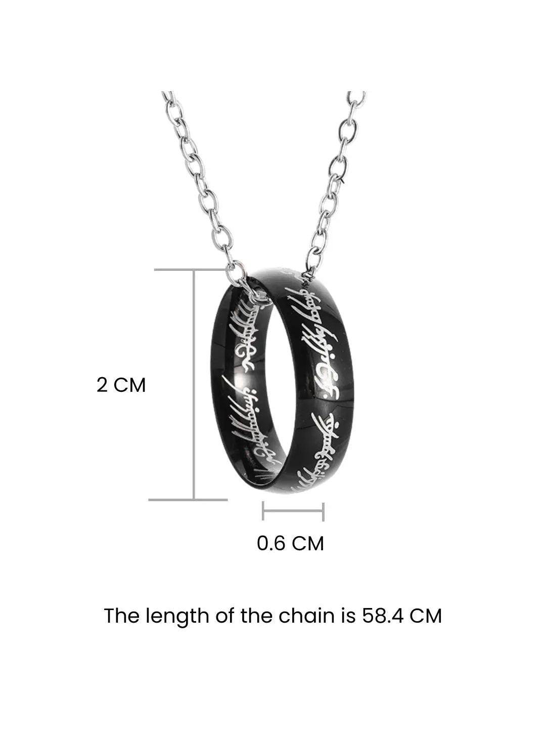 SALTY Pack of 2 Men Promise Ring Chain - Black