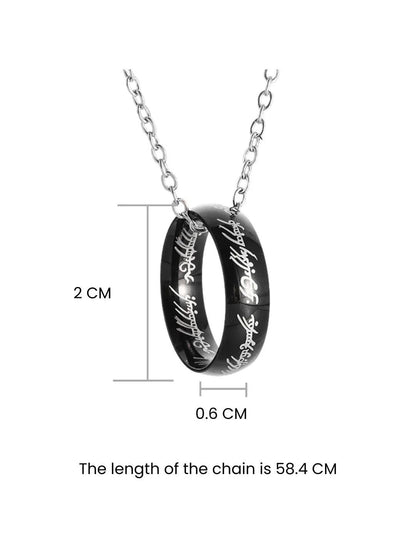 SALTY Pack of 2 Men Promise Ring Chain - Black
