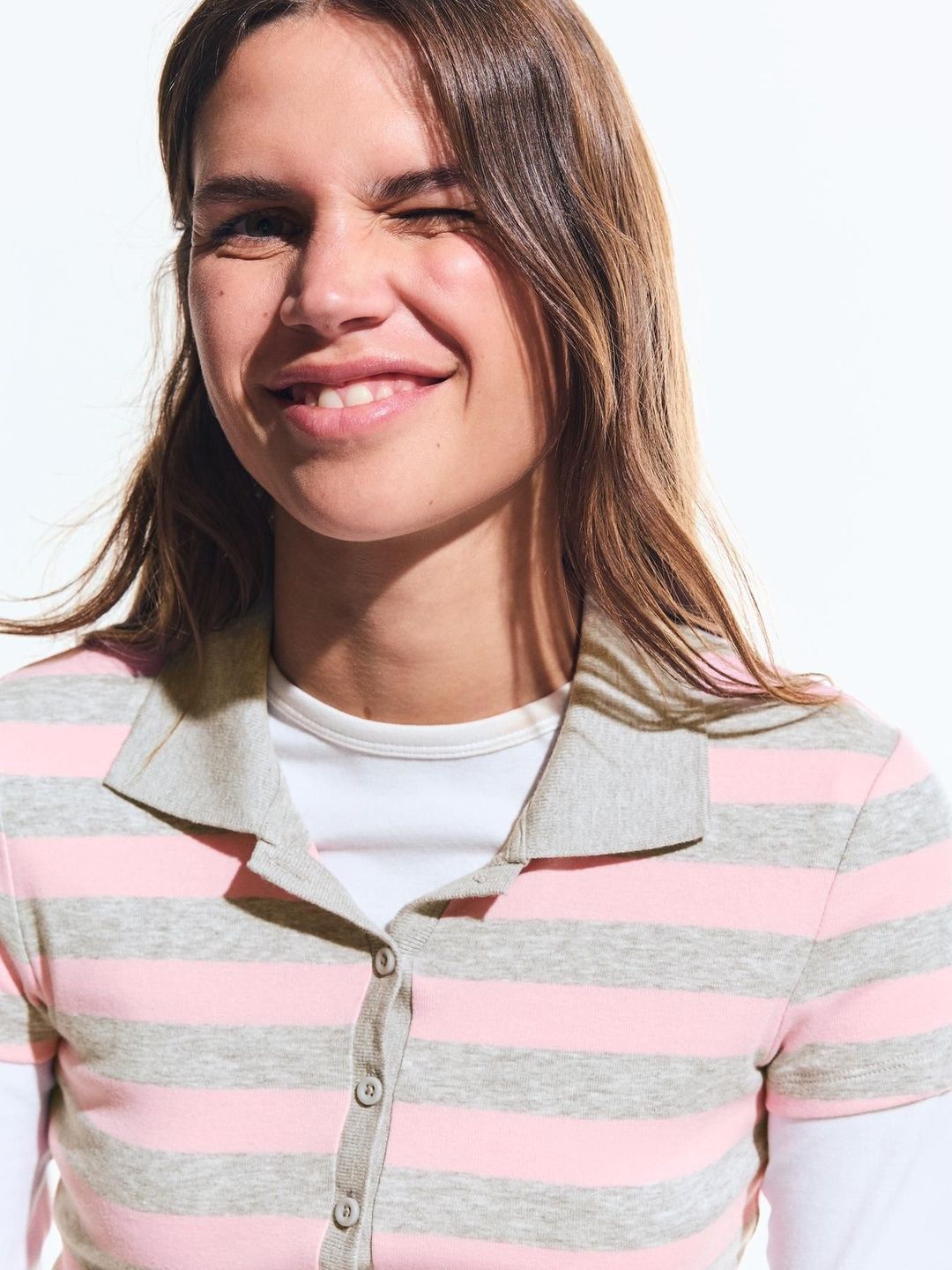 Short sleeve striped polo shirt