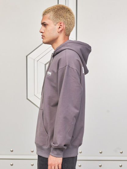 Typography Printed Hooded Long Sleeves Cotton Pullover Sweatshirt