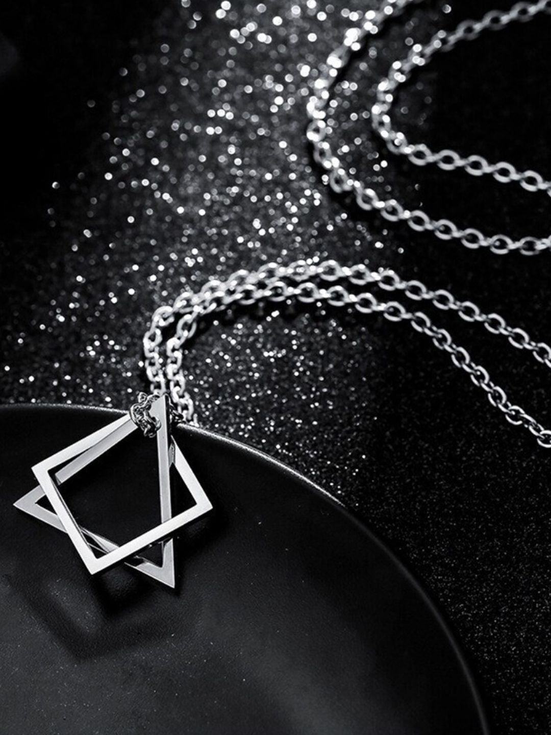 SALTY Stainless Steel Geometric Pendant & Chain