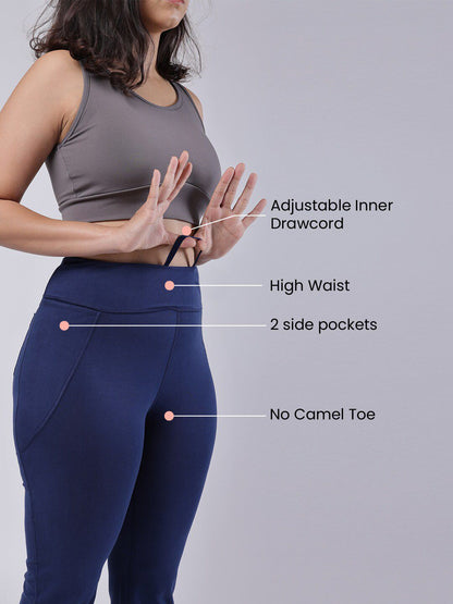 Women Comfort Flared High-Rise Trousers
