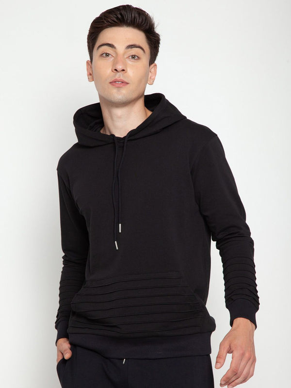 Black Pinstripe Hoodie