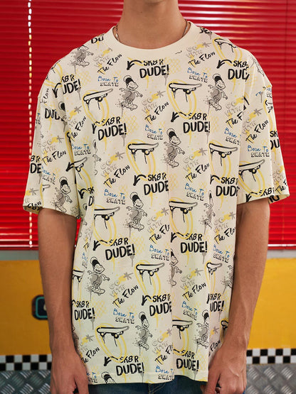 Humour and Comic Printed Oversized T-Shirt