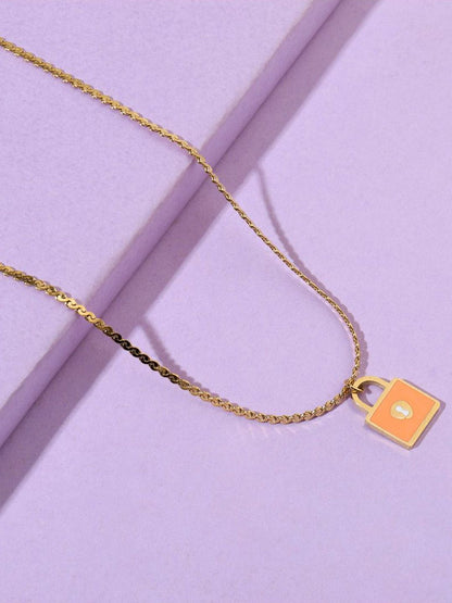 SALTY Stainless Steel Square Shaped Pendants With Chains