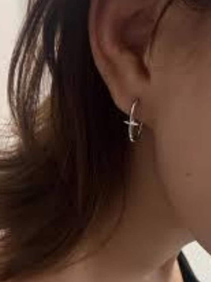 SALTY Silver-Plated Circular Hoop Earrings